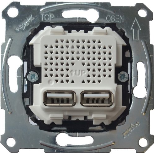 Розетка USB тип A+A без накладки без рамки Schneider Electric Merten System M 2-м. 2100мA картинка